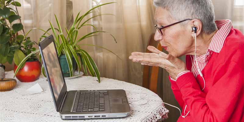 elderly lady on laptop